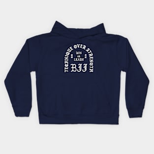 BJJ Blackletter White: Back Print Kids Hoodie